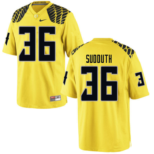 Men #36 Charles Sudduth Oregn Ducks College Football Jerseys Sale-Yellow - Click Image to Close